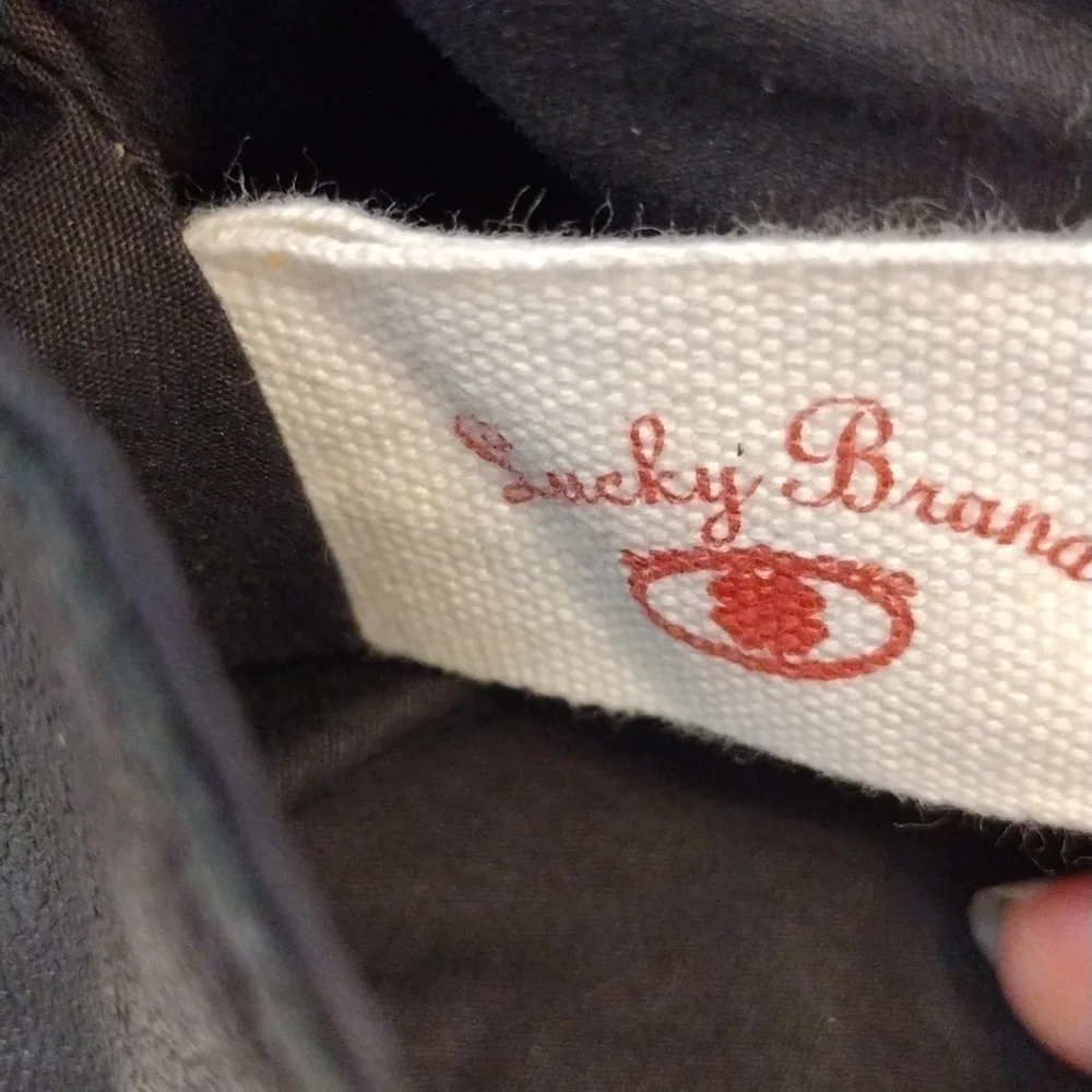 Lucky Brand Stash Black Lambskin Leather Fold Over Hobo Bag VTG Y2K Messenger - Picture 5 of 11